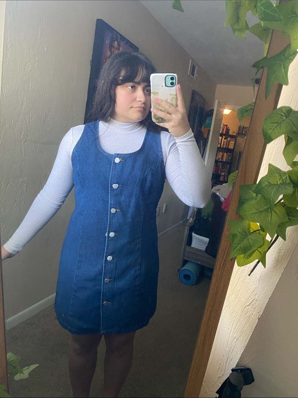 Sincerely Jules Denim Pinafore Dress - Blue